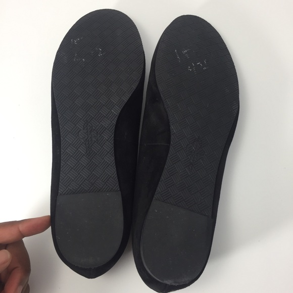 Cole Haan Black Suede Gold Piping Ballet Flats - Picture 6 of 6